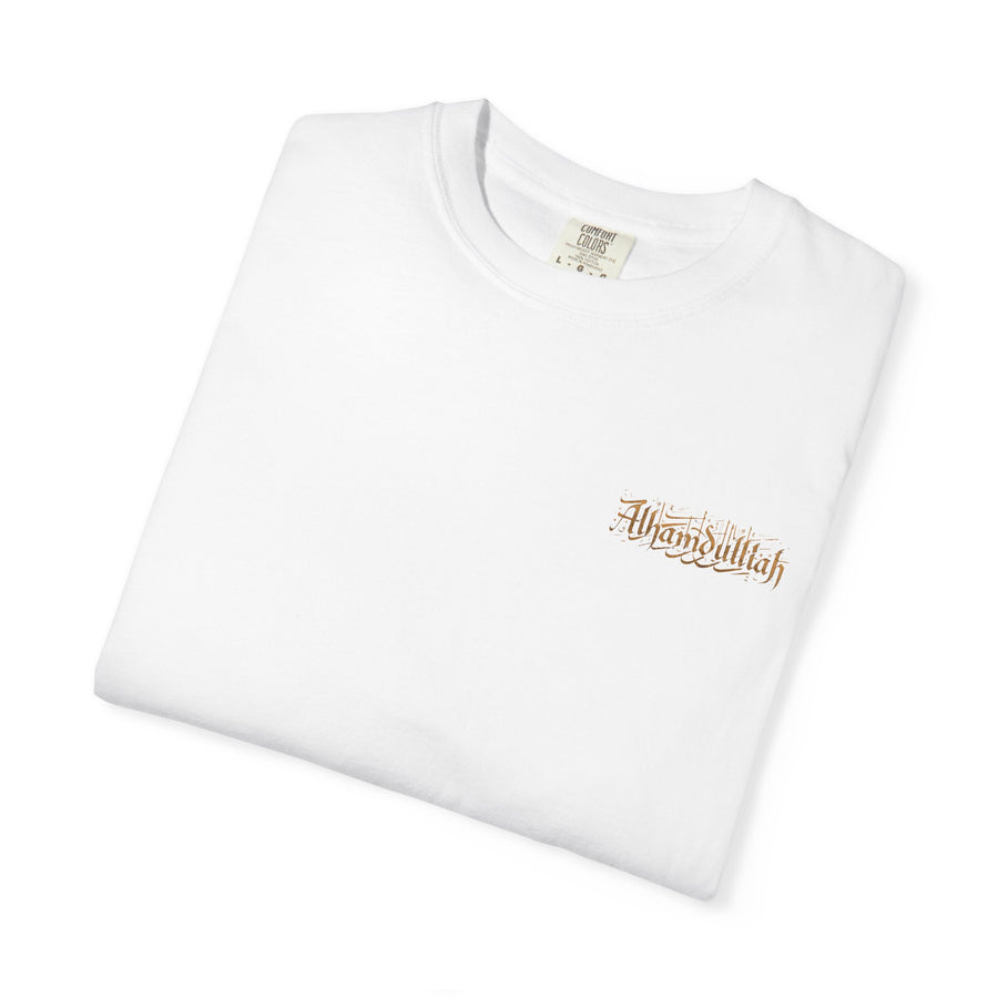 Cozy Floral Script T-Shirt – "Thankful" Chest Print, Casual Everyday Tee