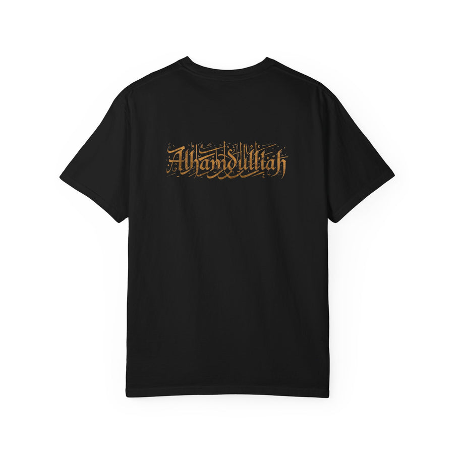 Cozy Floral Script T-Shirt – "Thankful" Chest Print, Casual Everyday Tee