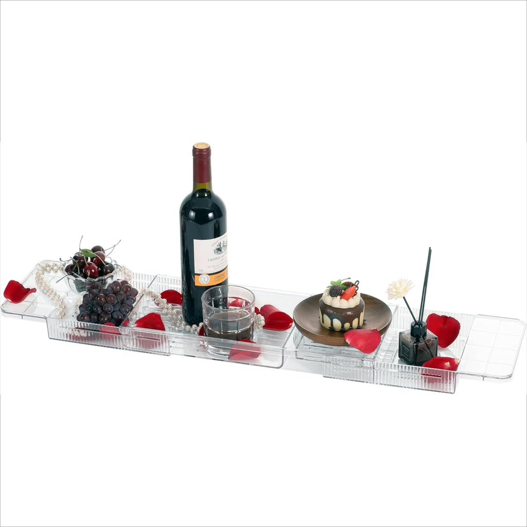 Transparent Retractable Bath Rack Tray
