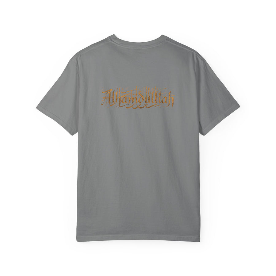 Cozy Floral Script T-Shirt – "Thankful" Chest Print, Casual Everyday Tee