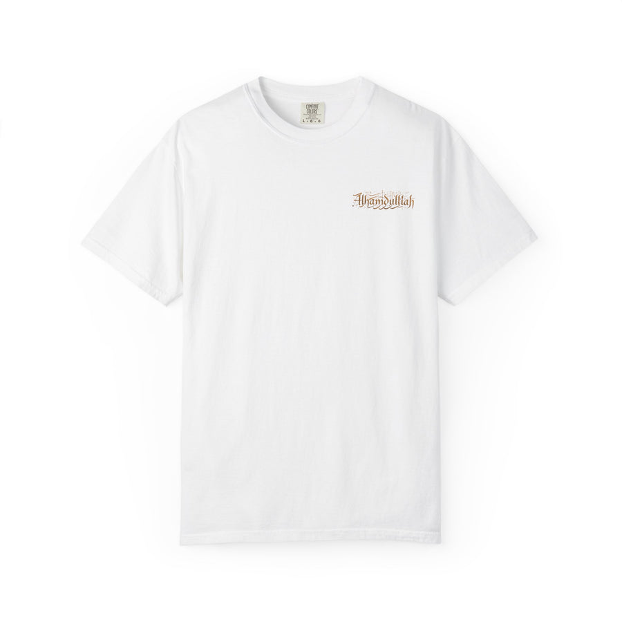 Cozy Floral Script T-Shirt – "Thankful" Chest Print, Casual Everyday Tee