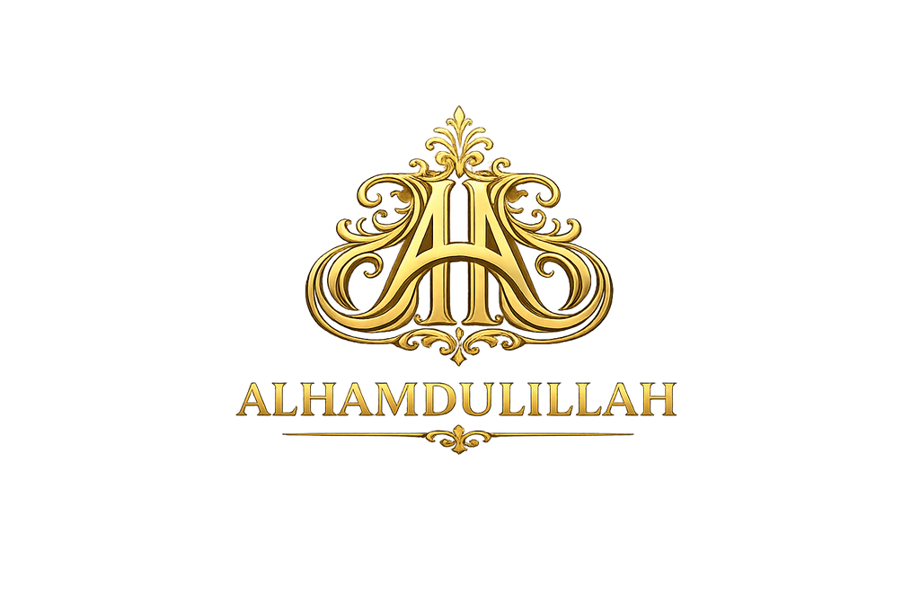 Alhamdulillah Gold Crest Tee — Islamic Faith Graphic T-Shirt