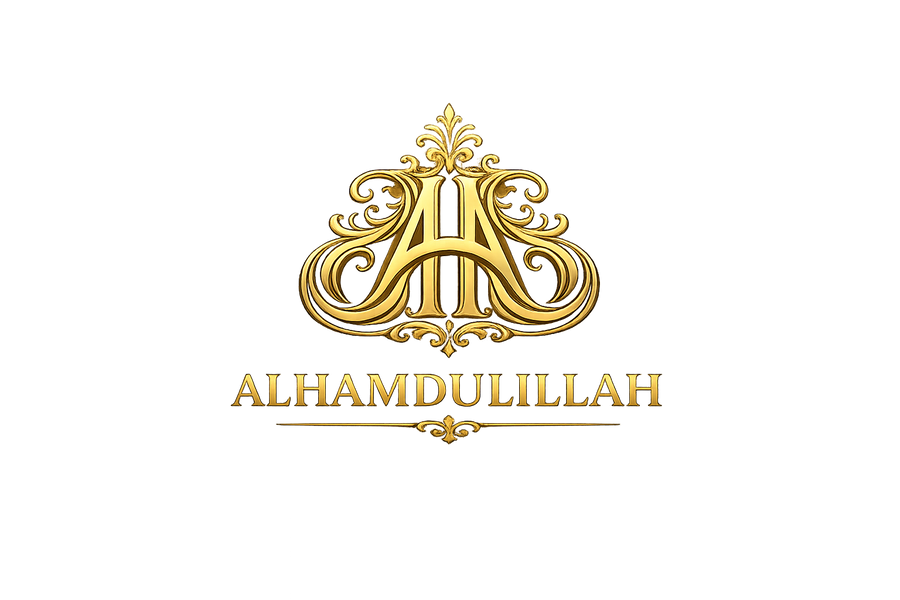 Alhamdulillah Gold Crest Tee — Islamic Faith Graphic T-Shirt