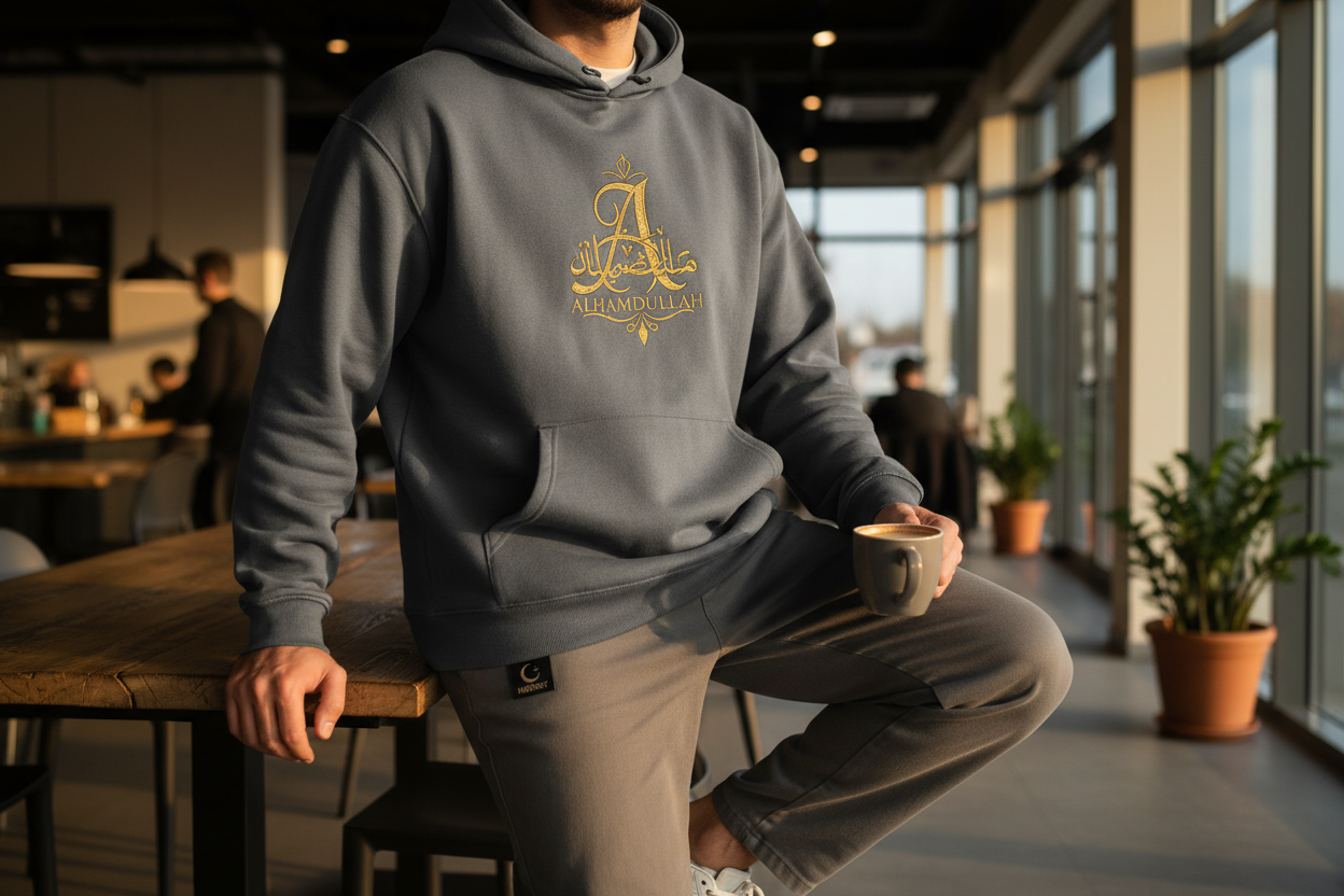 Alhamdulillah Hoodie Gray