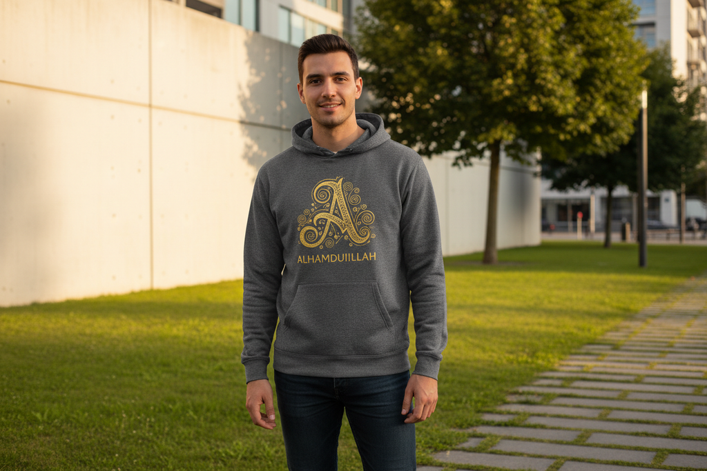 Alhamdulillah Hoodie Gray