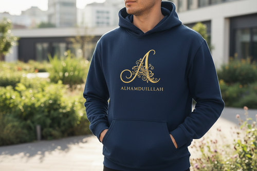 Alhamdulillah Hoodie Navy