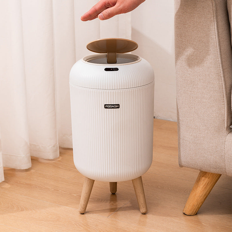 Smart sensor-operated trash can with lid